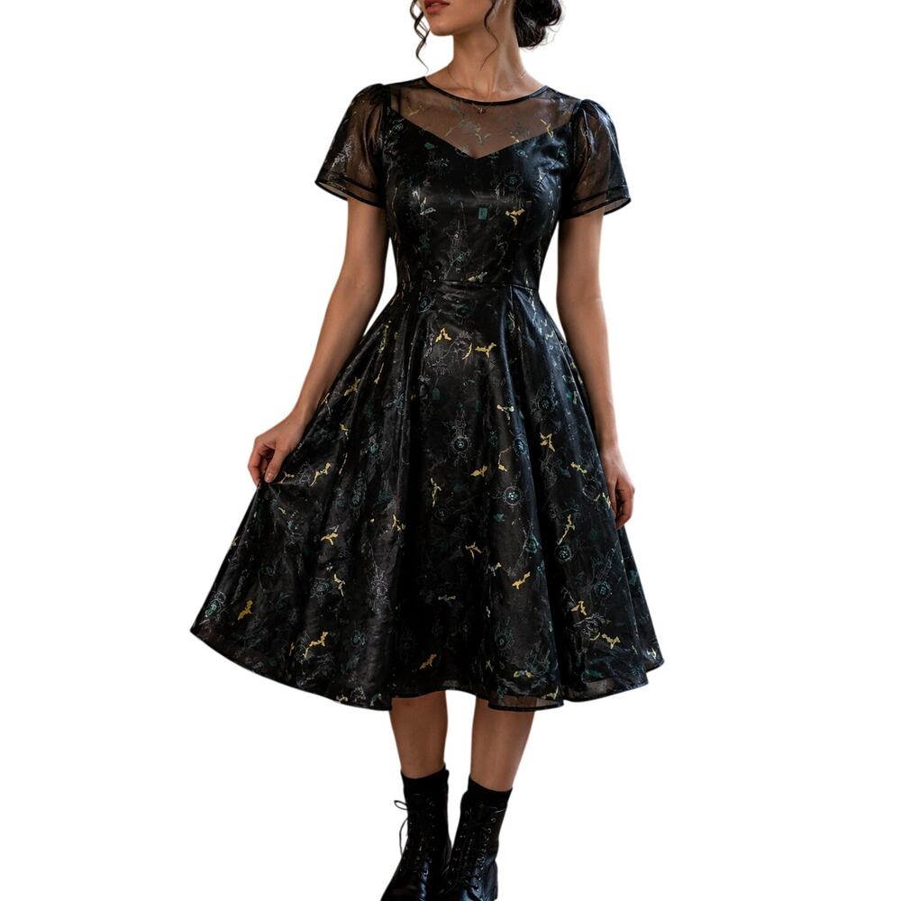 Disney Parks The Dress Shop Haunted Mansion Dress XS Disneybound Goth Halloween